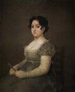 Francisco de goya y Lucientes Portrait of a Lady with a Fan oil painting on canvas